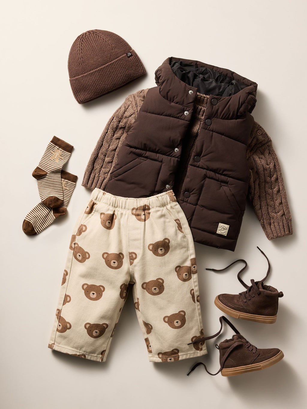 Brown Cable Knit Crew Neck Jumper (3mths-7yrs)