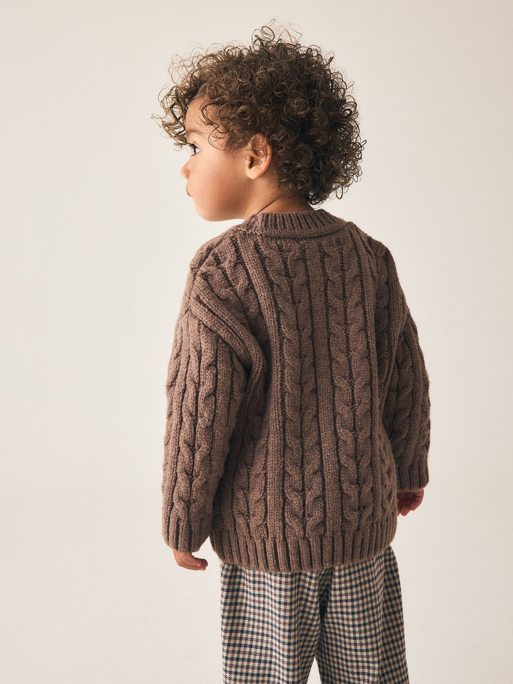 Brown Cable Knit Crew Neck Jumper (3mths-7yrs)