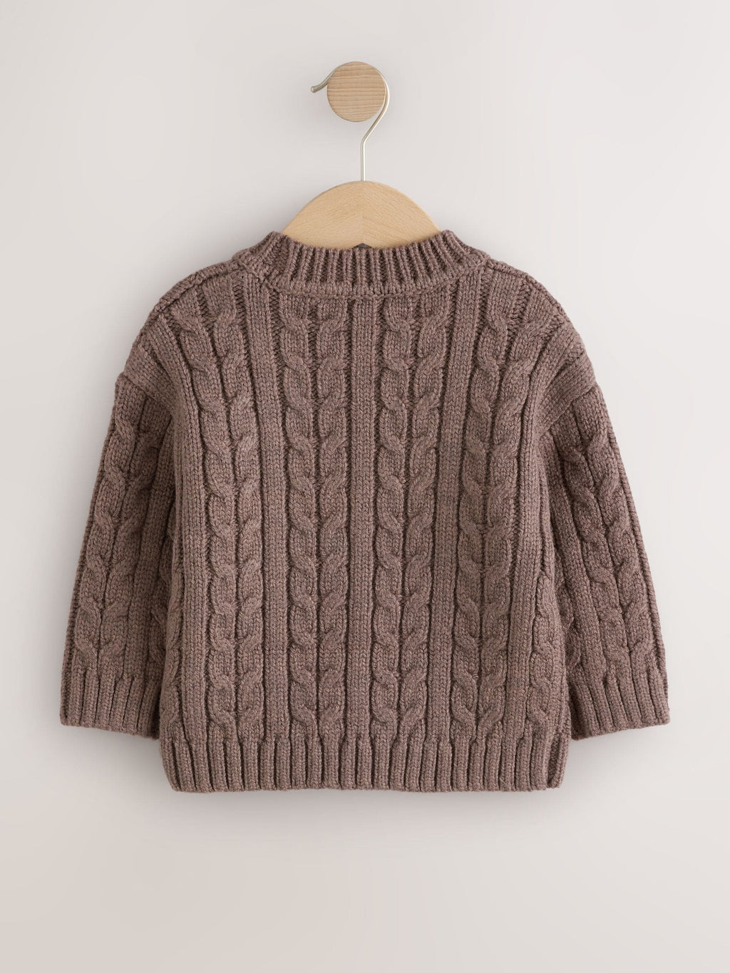 Brown Cable Knit Crew Neck Jumper (3mths-7yrs)