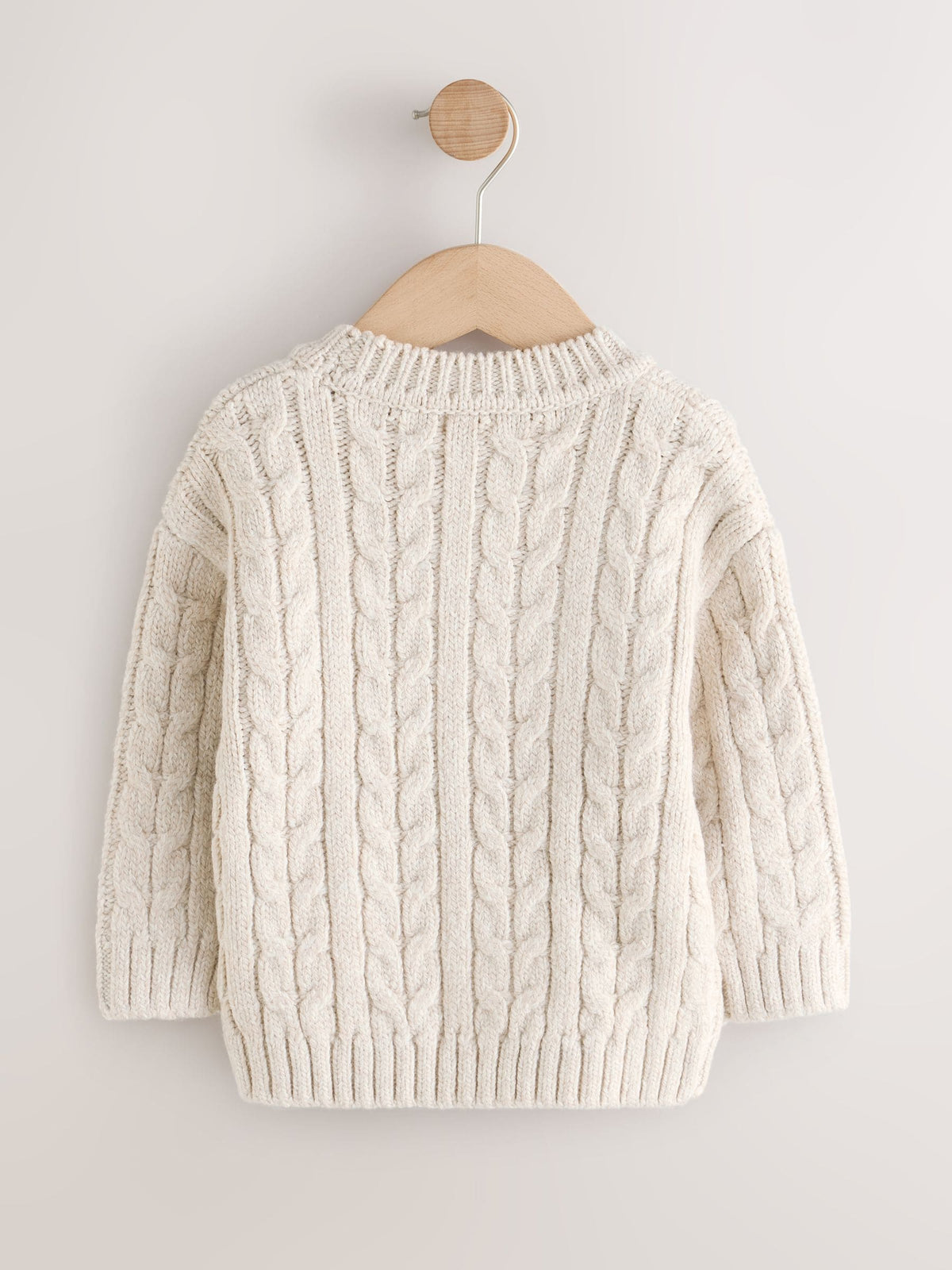 Neutral Cream Cable Knit Crew Neck Jumper (3mths-7yrs)