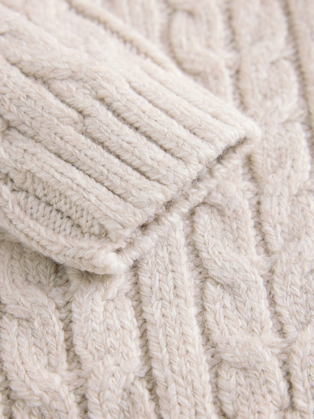 Neutral Cream Cable Knit Crew Neck Jumper (3mths-7yrs)
