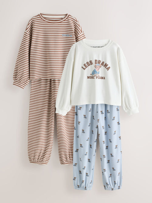 Blue/Brown Jogger Pyjamas 2 Pack (3-16yrs)