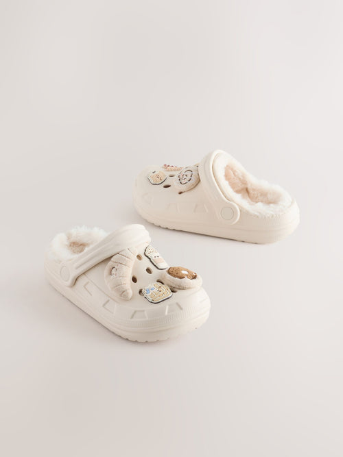 Neutral Bakery Fur Lined Slipper Clogs
