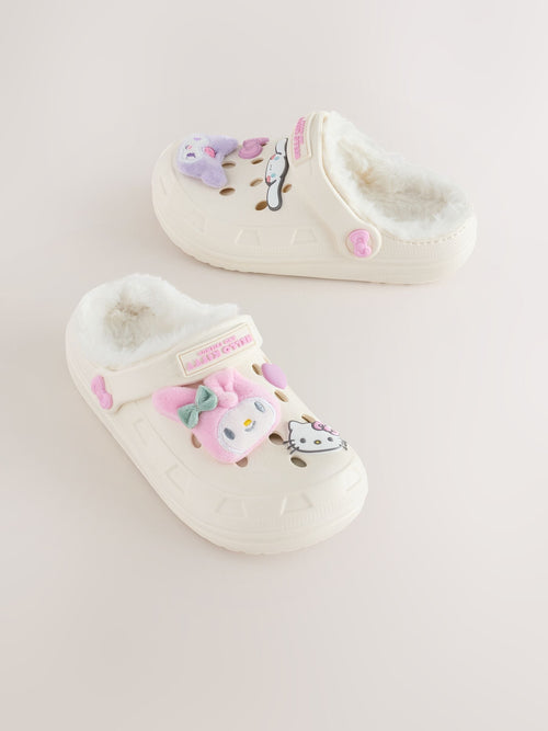 Cream Hello Kitty and Friends Faux Fur Lined Slipper Clogs
