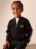 Black/White Zip Up Knitted Bomber Cardigan (3mths-7yrs)
