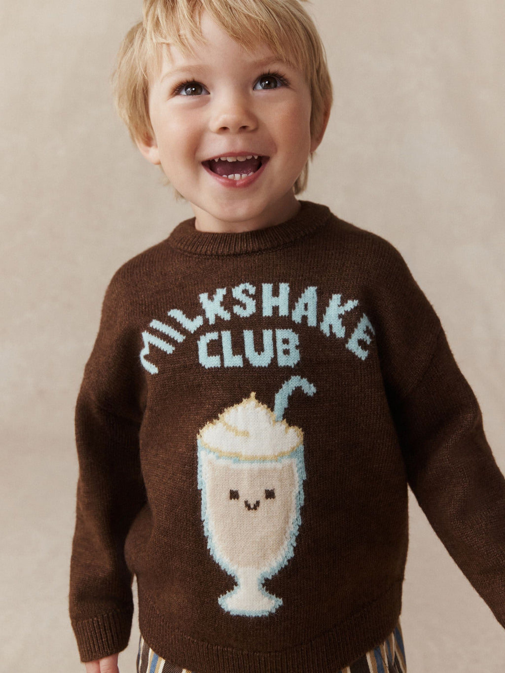 Brown Character Knitted Crew Neck Jumper (3mths-7yrs)