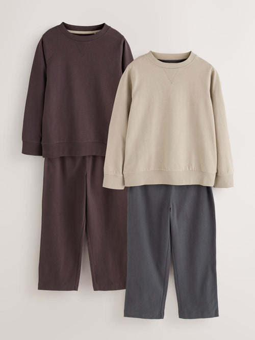 Brown/Stone Offline Joggers Pyjamas 2 Pack (4-16yrs)