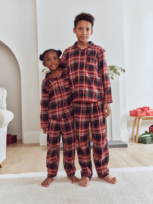 Red/Navy Check Christmas Matching Family Pyjamas (9mths-16yrs)