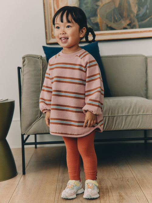 Pink/Cream Stripe Sweatshirt and Leggings Set (3mths-7yrs)