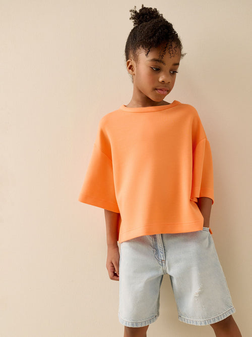 Orange Supersoft Oversized Boxy T-Shirt (3-16yrs)