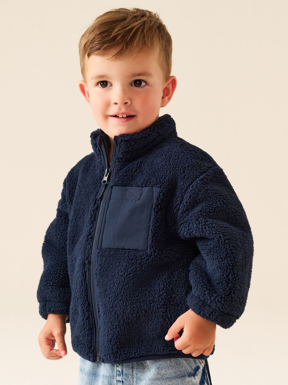 Navy Zip Up Fleece (3mths-7yrs)