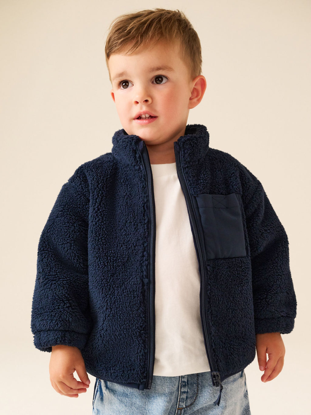 Navy Zip Up Fleece (3mths-7yrs)
