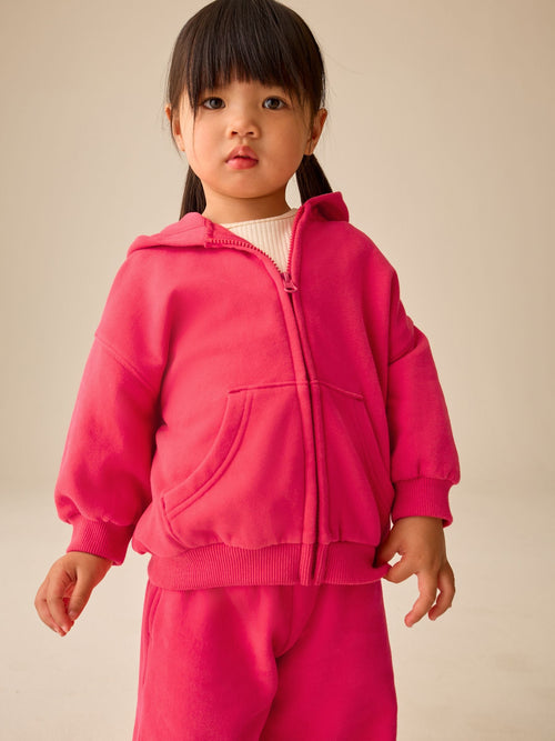 Fuchsia Pink Zip Up Hoodie (3mths-7yrs)