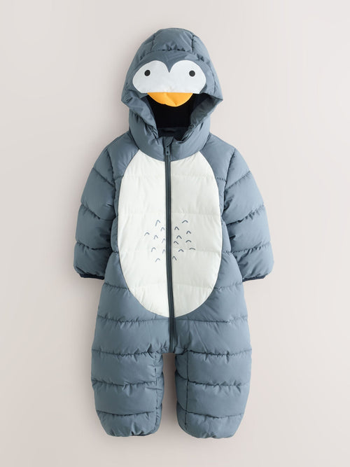 Grey Penguin Padded Snowsuit (3mths-7yrs)
