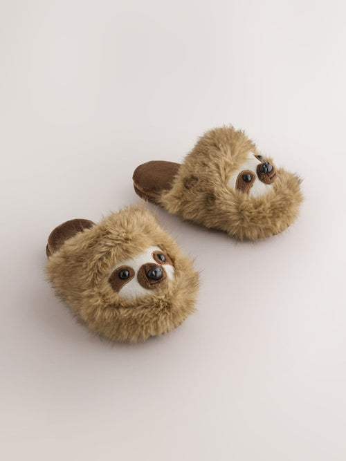 Brown Sloth Novelty Slippers