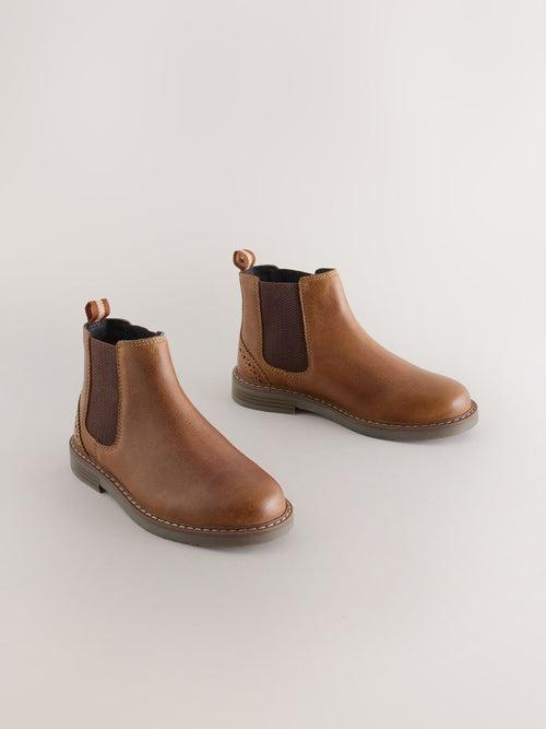 Tan Brown Leather Chelsea Boots