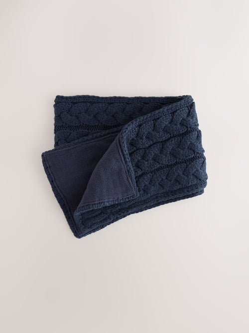 Navy Cable Knitted Scarf (1-16yrs)