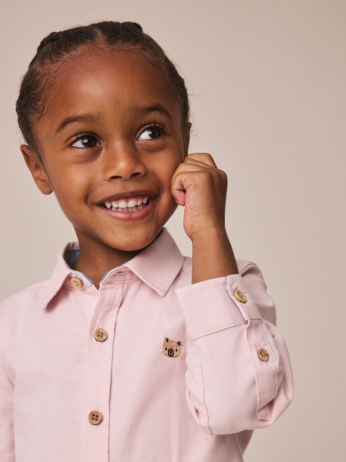 Pink Long Sleeve Oxford Shirt (3mths-7yrs)