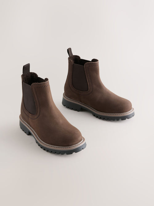 Brown Borg Lined Chelsea Boots