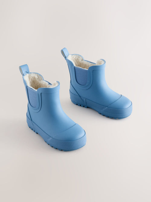 Blue Warm Lined Ankle Wellies