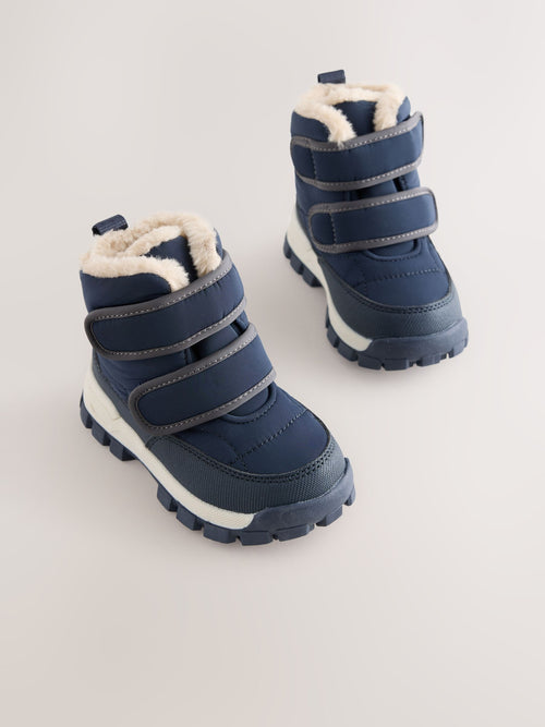 Navy Standard Fit (F) Waterproof Warm Lined Touch Fastening Walking Boots