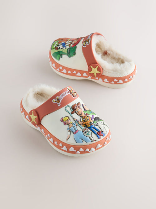 White Toy Story Cosy Lined Slipper Clogs