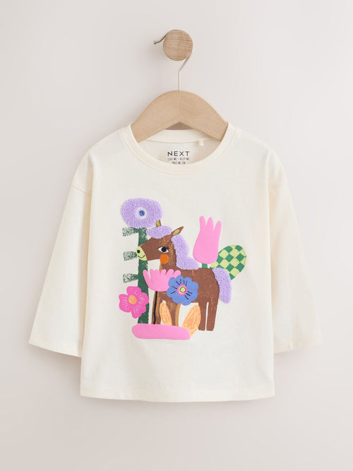 Ecru White Long Sleeve T-Shirt (3mths-7yrs)