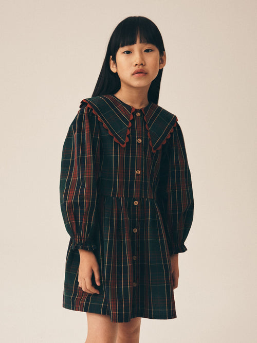 Red Collar Tartan Dress (3-16yrs)