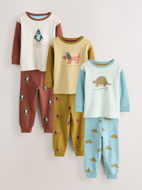 Blue/Green Animal Characters Oversized Pyjamas 3 Pack (9mths-10yrs)