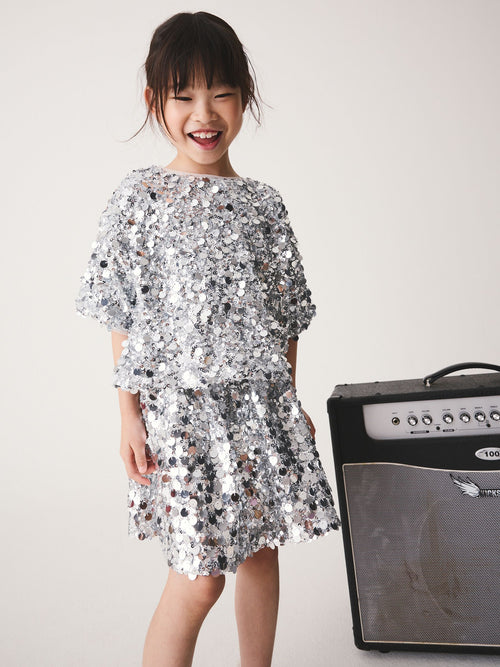Silver Sequin Blouse (3-16yrs)