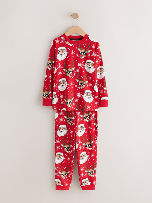 Red/White All Over Print Christmas Pyjamas Set (3-16yrs)