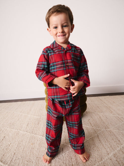 Red Check Christmas Button Down Pyjamas (9mths-10yrs)