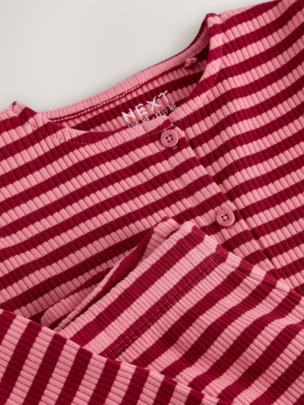 Pink Stripe Ribbed Cardigan and Wide Leg Trousers Set (3mths-7yrs)