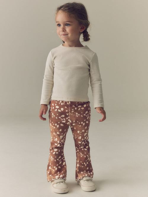 Deer Print Rib Flare Leggings (3mths-7yrs)