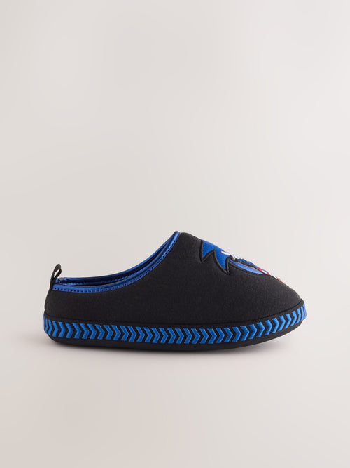 Black Sonic The Hedgehog Mule Slippers