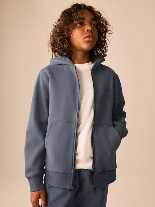 Blue/Grey Skull Regular Fit Zip Through Hoodie (3-16yrs)