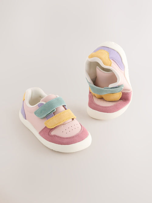 Multi Barefoot Leather Touch Fastening Trainers