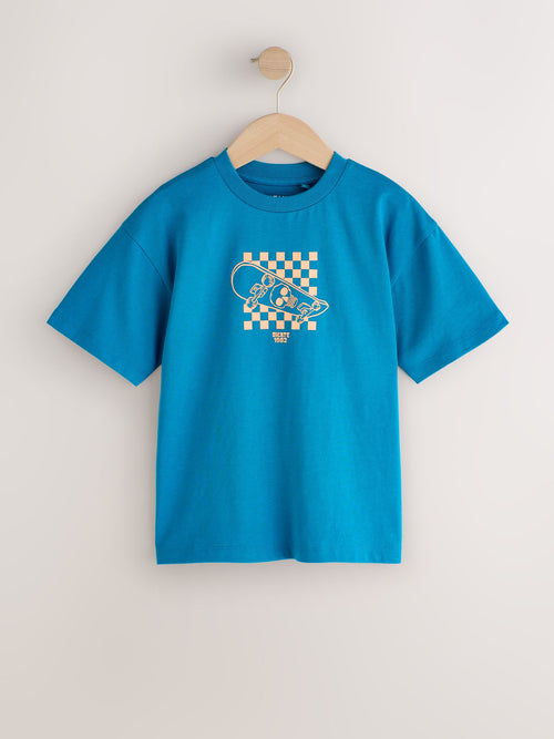 Teal Blue Skate Relaxed Fit Short Sleeve Graphic T-Shirt (3-16yrs)