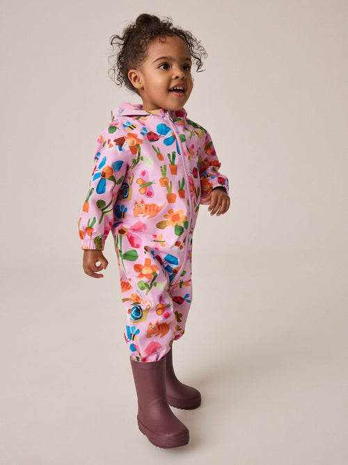 Pink Characters Waterproof Fleece Lined Puddlesuit (3mths-7yrs)