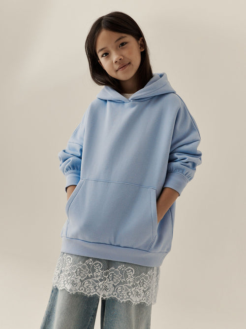Blue Lace Hem Hoodie (3-16yrs)