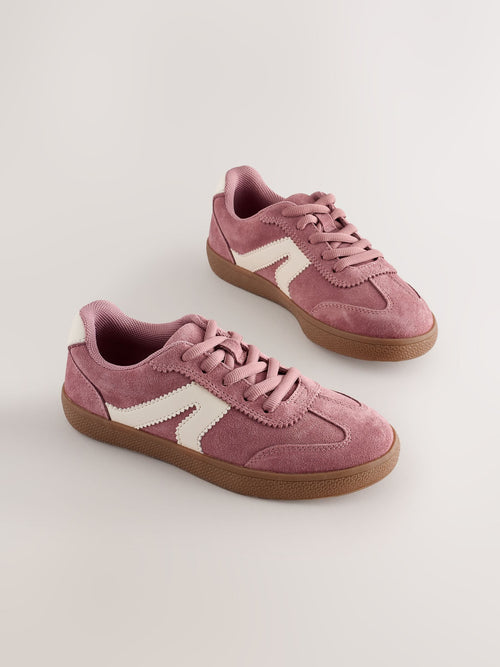 Pink Suede Standard Fit (F) Retro Trainers