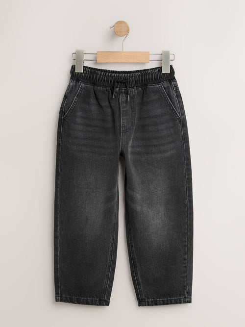 Black Denim Baggy Tapered Pull On Jeans (3-16yrs)