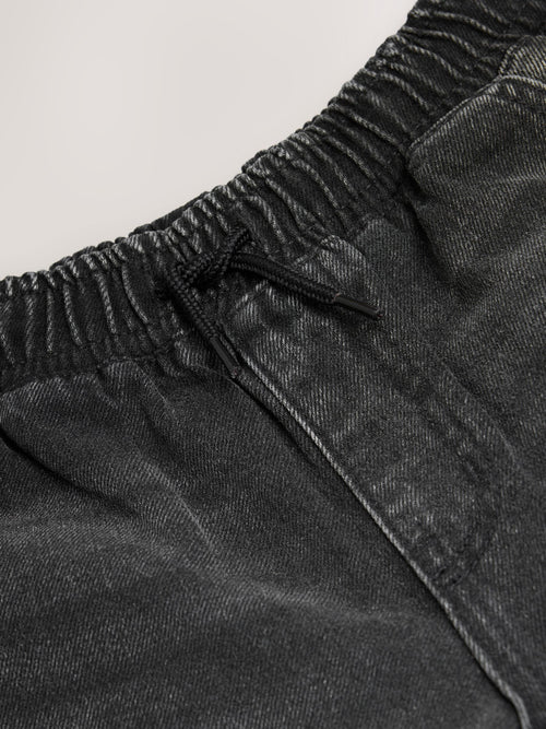 Black Denim Baggy Tapered Pull On Jeans (3-16yrs)