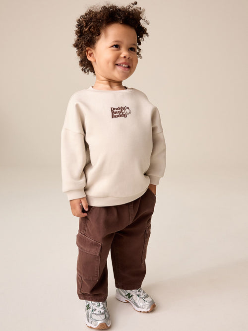 Ecru Daddy's Best Buddy Printed Crew Neck Sweat Top (3mths-7yrs)