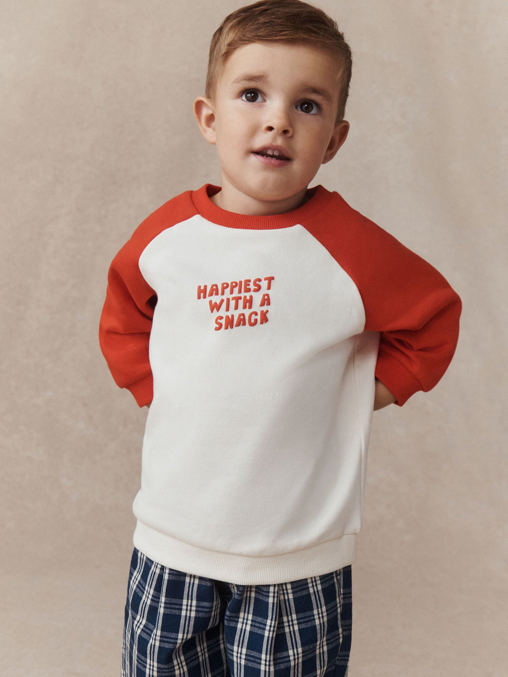 Red/White Happiest With A Snack Printed Crew Neck Sweat Top (3mths-7yrs)