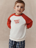 Red/White Happiest With A Snack Printed Crew Neck Sweat Top (3mths-7yrs)