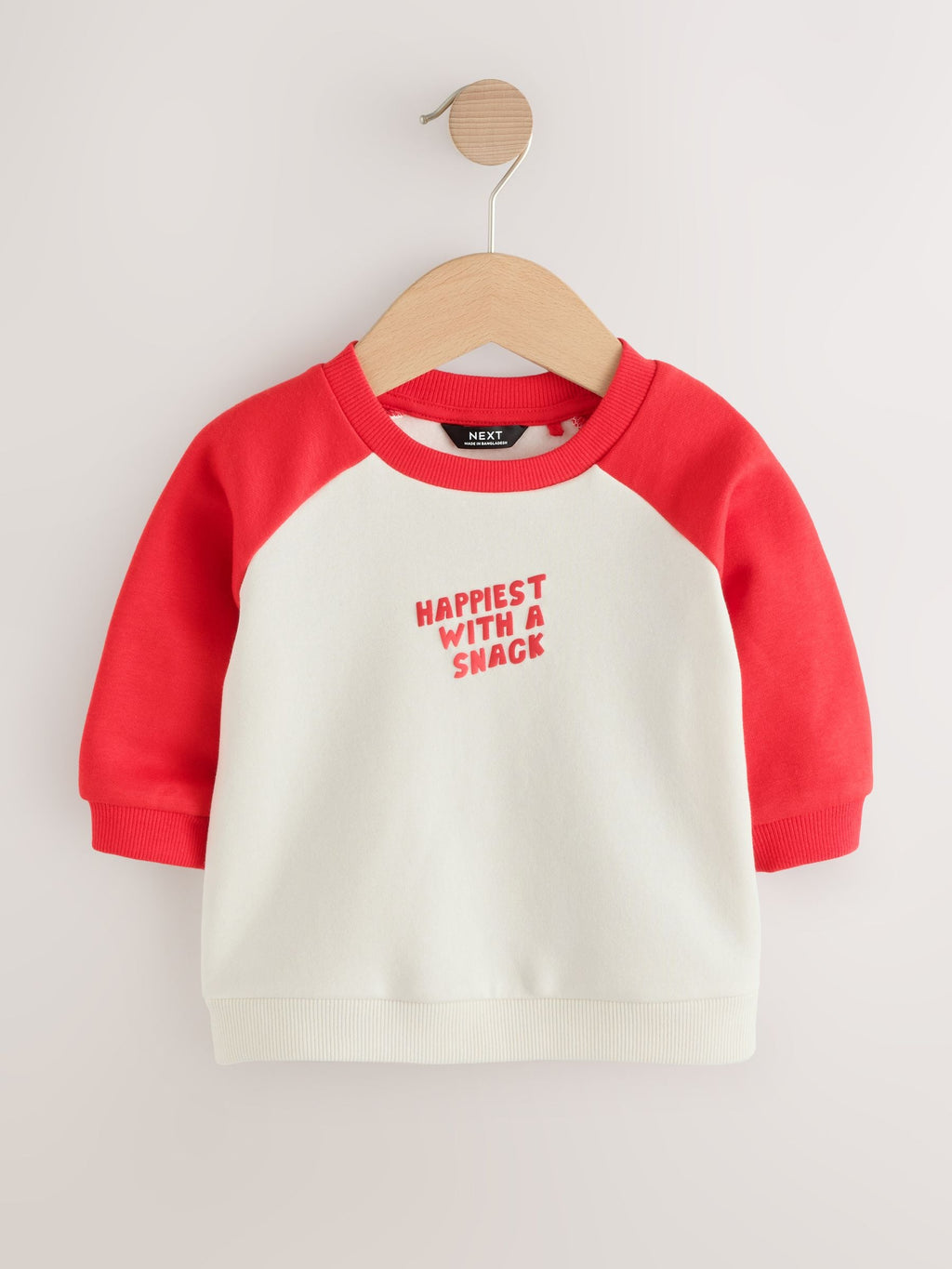 Red/White Happiest With A Snack Printed Crew Neck Sweat Top (3mths-7yrs)