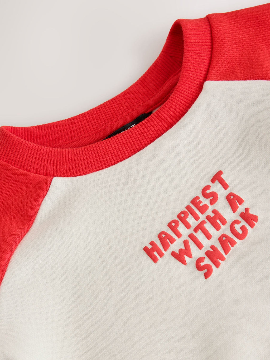 Red/White Happiest With A Snack Printed Crew Neck Sweat Top (3mths-7yrs)