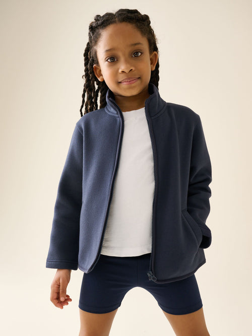 Navy Blue Zip-Up Sweat Jacket With Pockets (3-16yrs)
