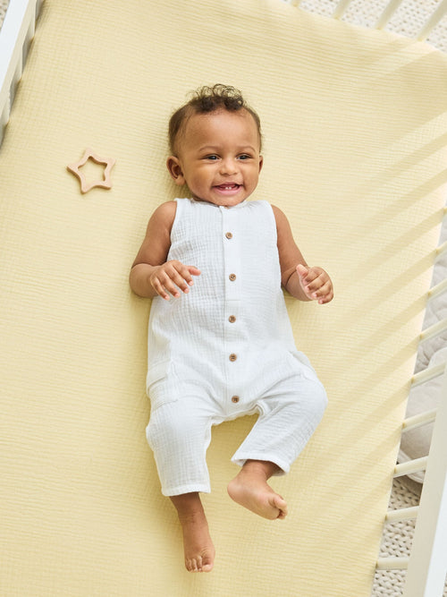 White Woven Baby Jumpsuit (0mths-2yrs)